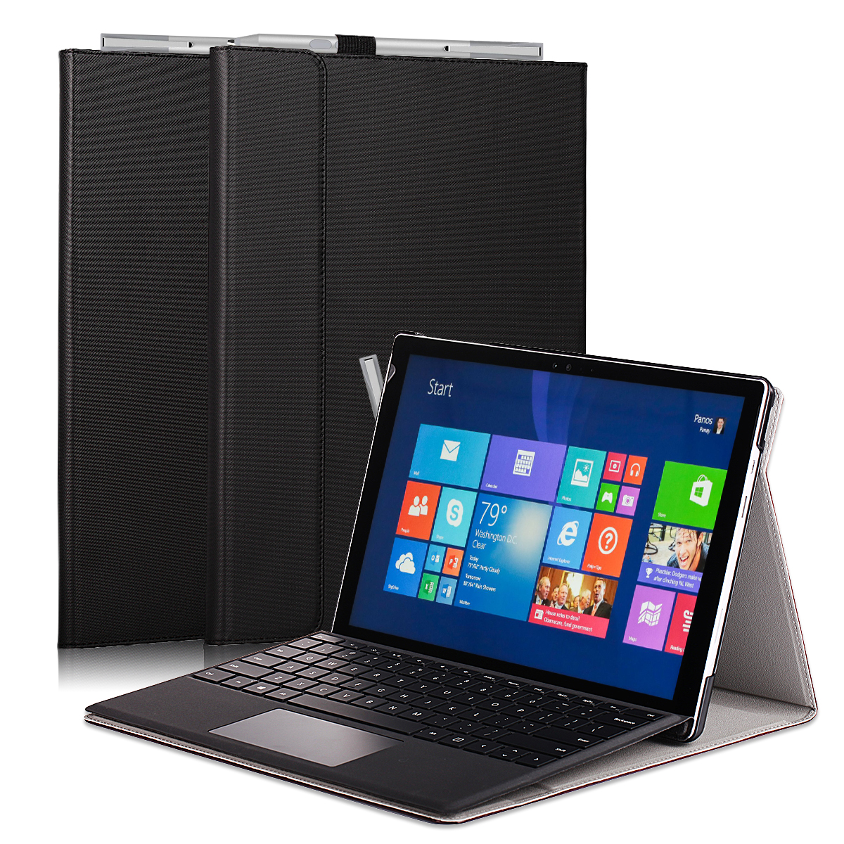Hot-selling Custom logo waterproof men business tablet case cover in PU materials flip cover for Microsoft surface pro 7/6/5/4